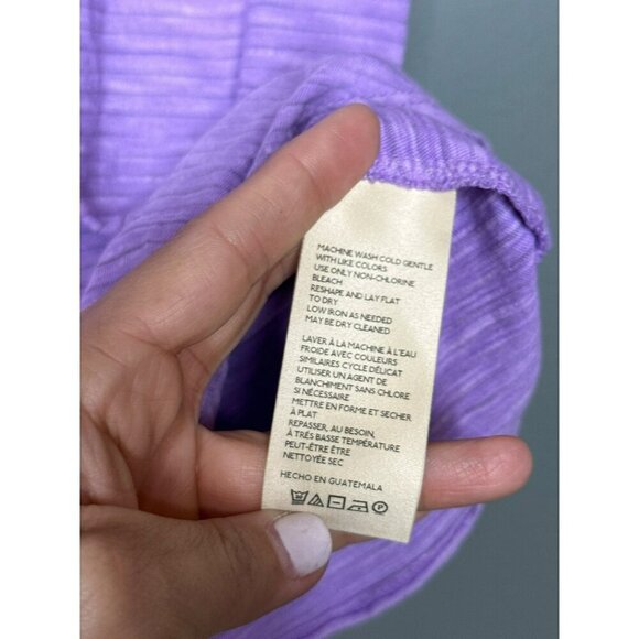 Pilcro Anthropologie Women's XS Purple Stipe Scrunch Tank Sleeveless - Picture 5 of 8